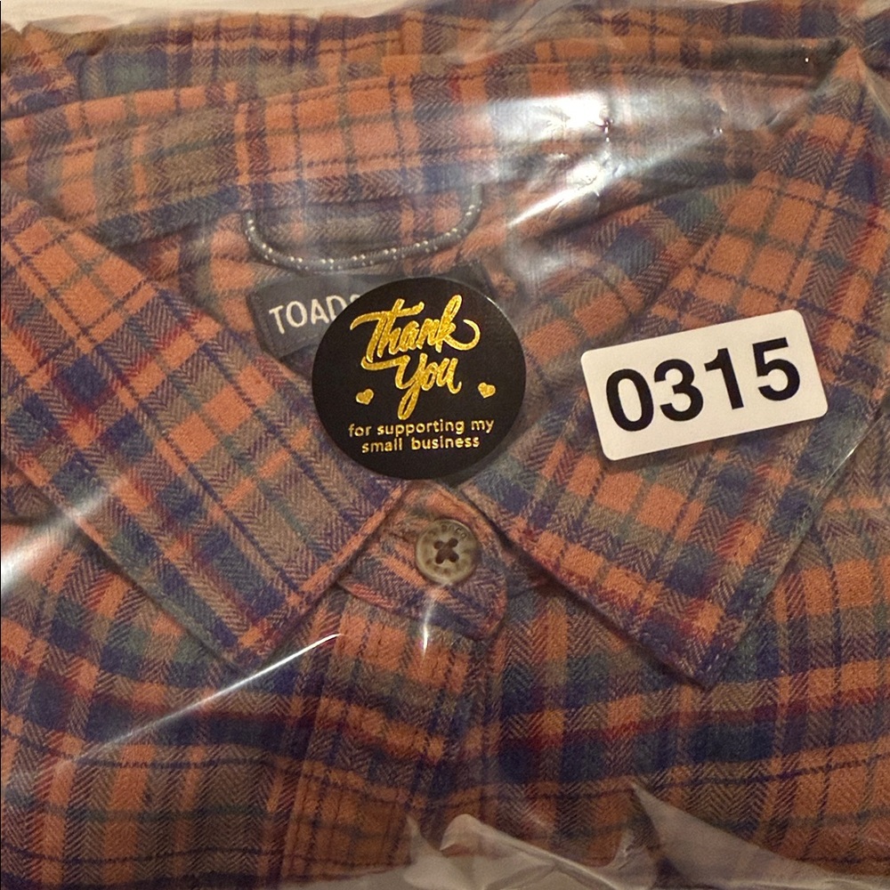 Toad&Co Orange and Blue Plaid Shirt - Picture 10 of 10